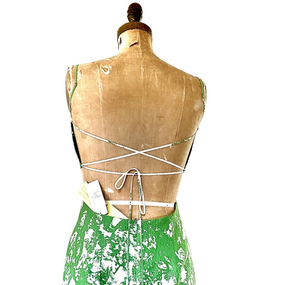 Silvia Tcherassi Shannon Green Cyprus printed Cotton Dress Sz L New with… - Picture 11 of 15